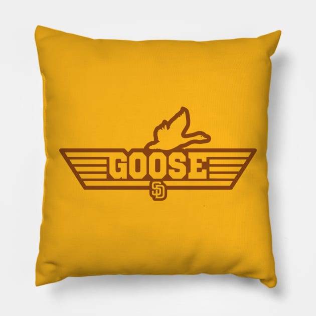 Padres Goose Topgun Brown Pillow by EnolaReven