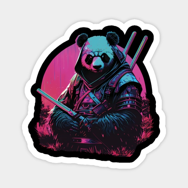 Samurai panda Magnet by GreenMary Design