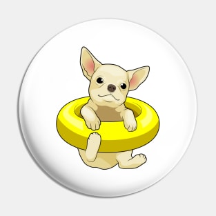 Chihuahua Swimming Lifebuoy Pin