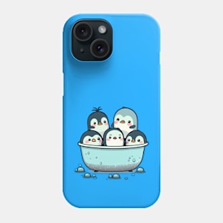 Cute Penguins sharing a Bath Phone Case