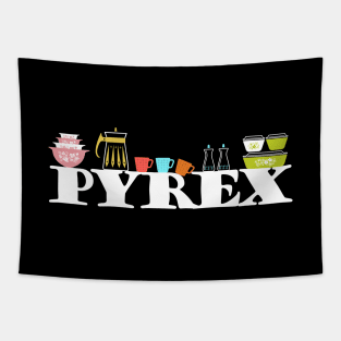 Pyrex Lineup - Vintage Glass Kitchenware Tapestry