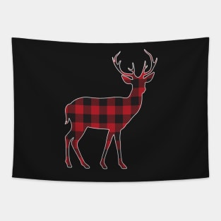 Christmas Buffalo Plaid Deer Tapestry