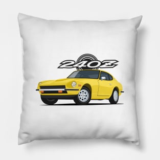 240z Fairlady classic sport coupe yellow Pillow