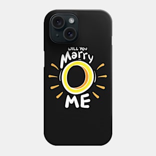 White outline "Will you marry me" wedding ring Phone Case