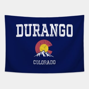 Durango Colorado CO Vintage Athletic Mountains Tapestry