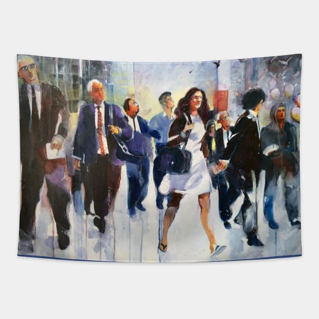 Street people Tapestry by Andreuccetti Art