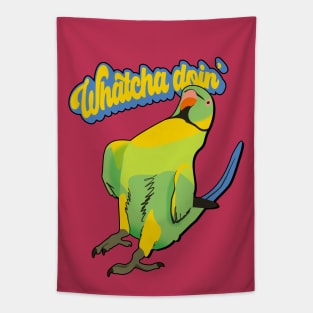 Talking Indian Ringneck Birb Meme Tapestry