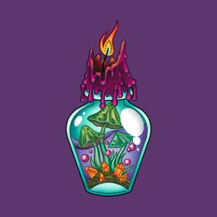 Spooky witch mushroom potion poison bottle T-Shirt