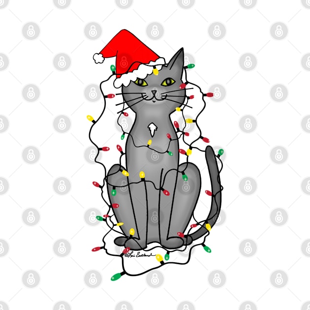 Christmas Lights Cat by loeye