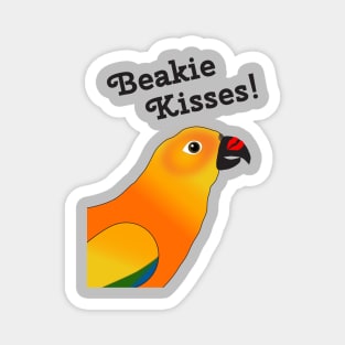 Beakie Kisses Sun Conure Parrot Cute Magnet