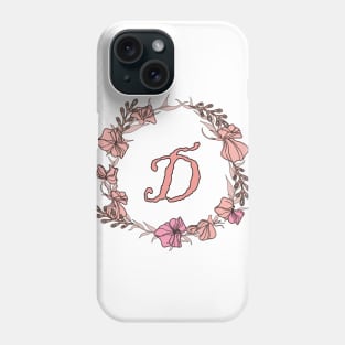 Letter D Rose Pink Initial Monogram - Letter D Phone Case