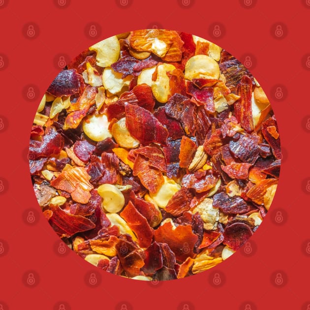 Spicy Red Hot Pepper Chili Flakes Circle Photograph by love-fi