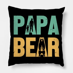 Papa Bear Retro Gift for Father’s day, Birthday, Thanksgiving, Christmas, New Year Pillow