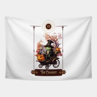 "The Chariot" Frog Tarot Card Tapestry