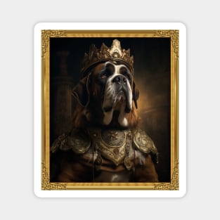 Regal St. Bernard - Medieval Swiss King (Framed) Magnet