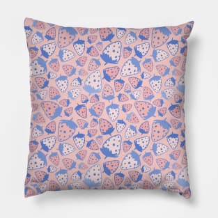 Strawberry pink blue Pillow