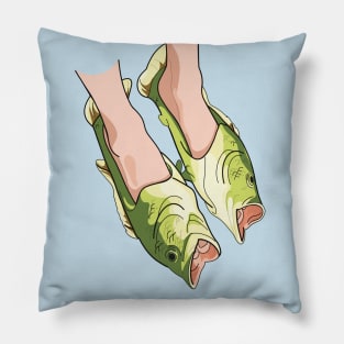 Wearing some fish shaped shoes Pillow