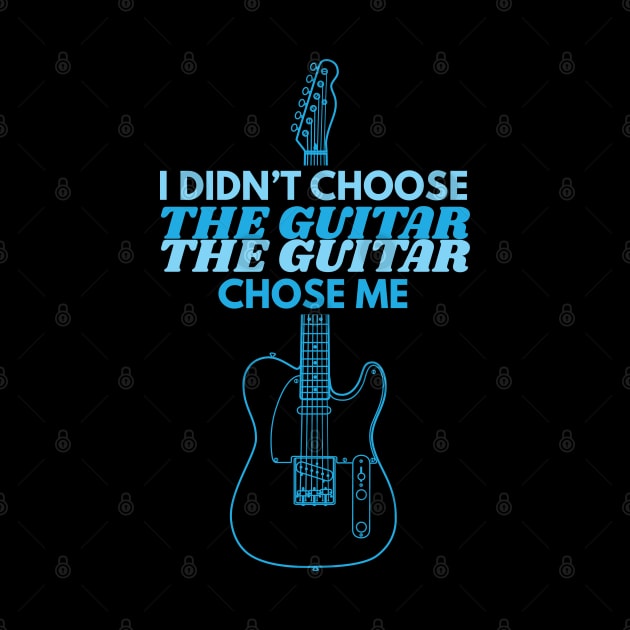 I Didn't Choose The Guitar T-Style Electric Guitar Outline by nightsworthy