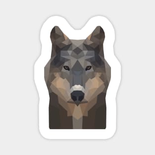 low poly wolf Magnet