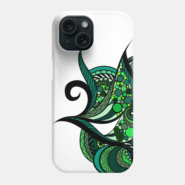 Green Doodle Phone Case by JessiLeigh