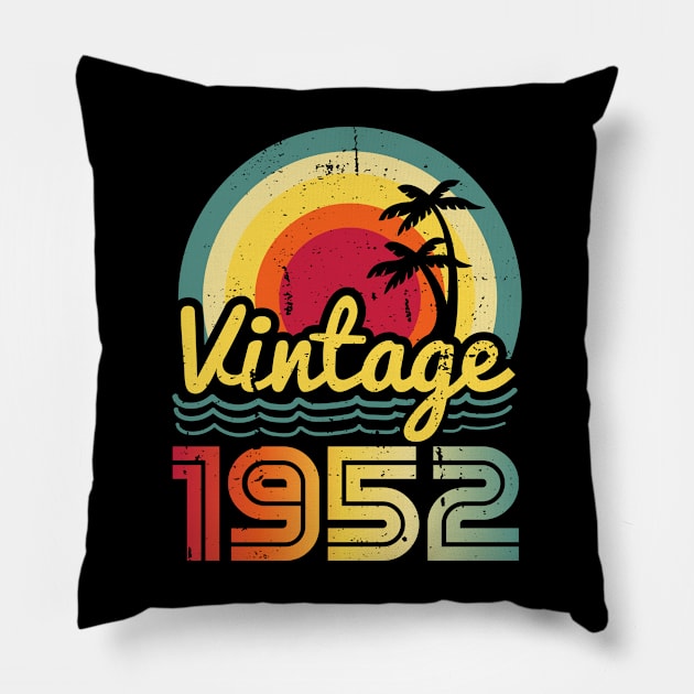 Vintage 1952 Made in 1952 71th birthday 71 years old Gift Pillow by Winter Magical Forest