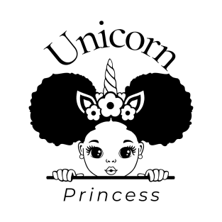 Afro Pom Pom Girl - Unicorn Princess T-Shirt