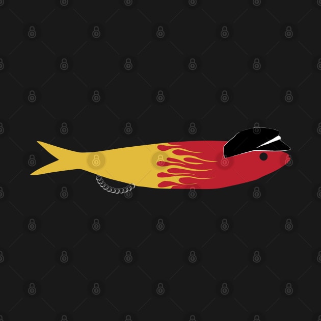 Rockabilly sardine with flames by Asim138