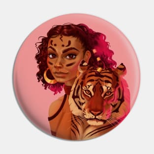 Girl with tiger Pin