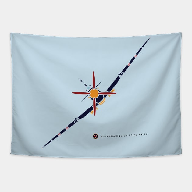 SuperMarine Spitfire MK IX Tapestry by WheelsMade