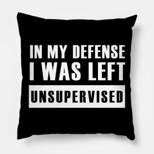 In My Defense I Was Left Unsupervised Pillow