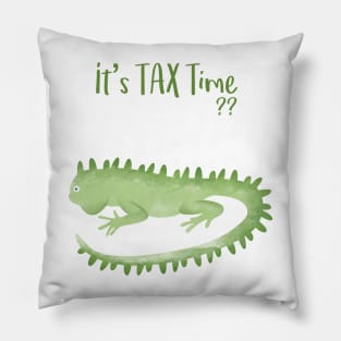 Green Lizard is wondering: Is it TAX time? Pillow