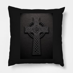 Celtic Knotwork Cross Leather Texture 1 Pillow