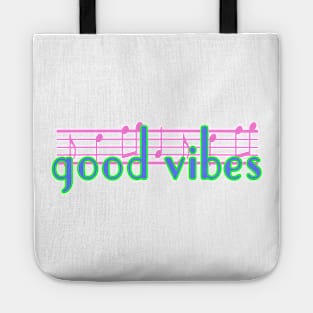 New Year - Good Vibes 80s 90s - Music Notes Tote