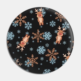 Christmas reindeer and snowflake pattern Pin