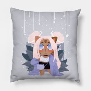 Pink Hair Kitty Pillow