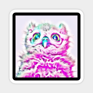 Pink baby owl cotton candy style Magnet