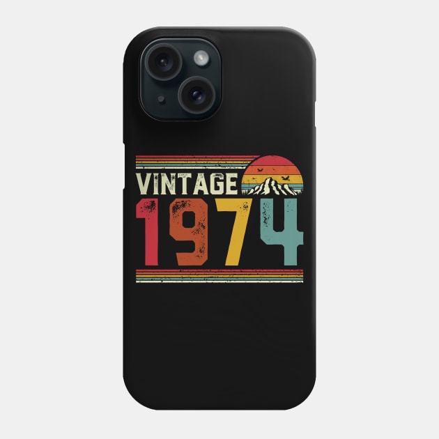 Vintage 1974 Birthday Gift Retro Style Phone Case by Foatui