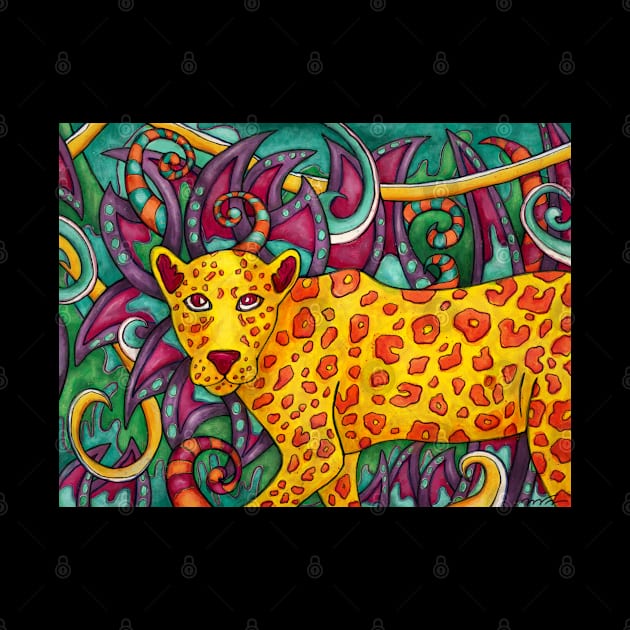 Colorful cheetah painting, artsy jungle animal by NadiaChevrel