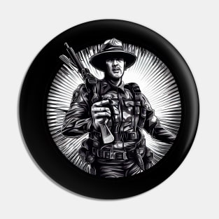 Soldier with gun Pin