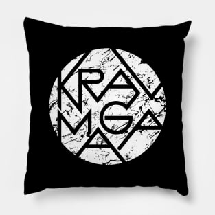 Krav Maga Distressed Sharp Lettering Pillow