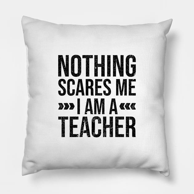 Nothing Scares Me Im a Teacher Pillow by Rishirt