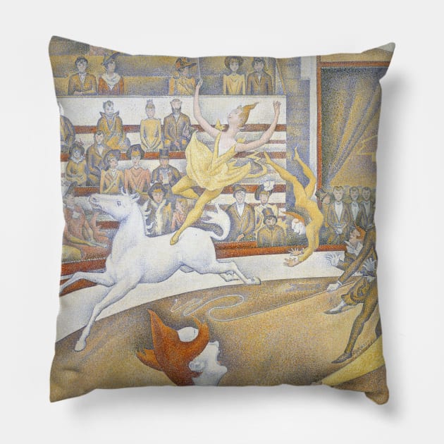 The Circus by Georges-Pierre Seurat Pillow by Classic Art Stall