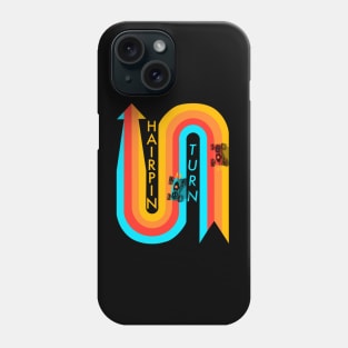 Racing inspired hot rods go karts turning into a hairpin Phone Case