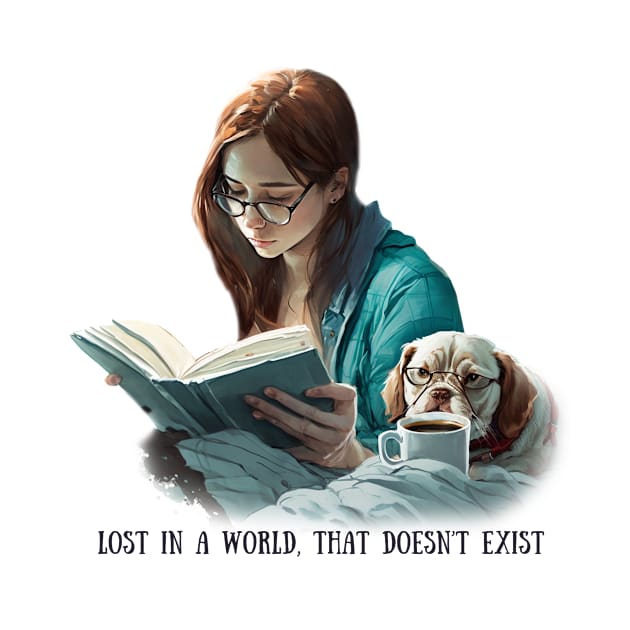 Lost In A World That Doesn't Exist Books Lover by Teeium