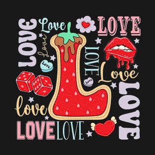 Letter Alphabet Love Happy Valentines Day T-Shirt