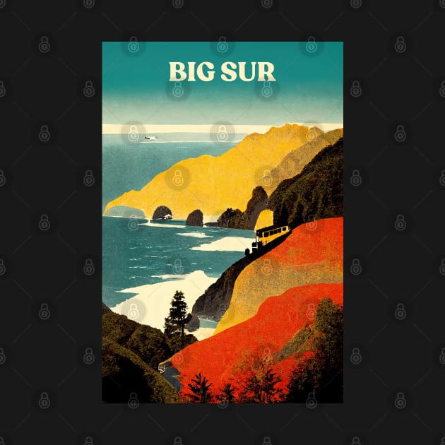 Big Sur Retro Travel by Retro Travel Design