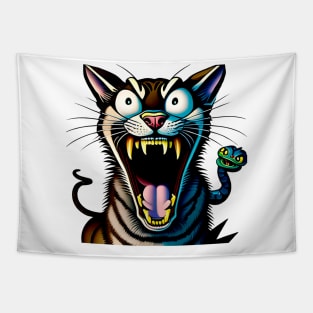 Cat scream Tapestry