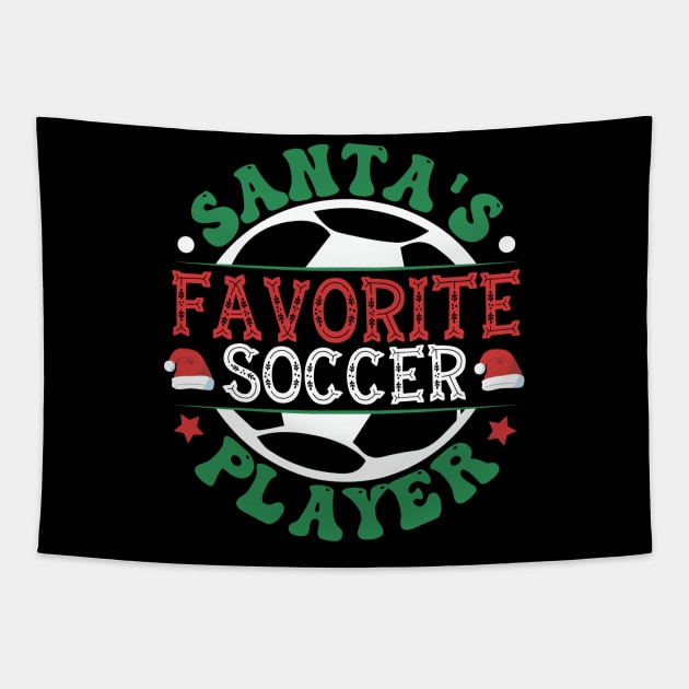 Santa's Favorite Soccer Player Tapestry by MZeeDesigns