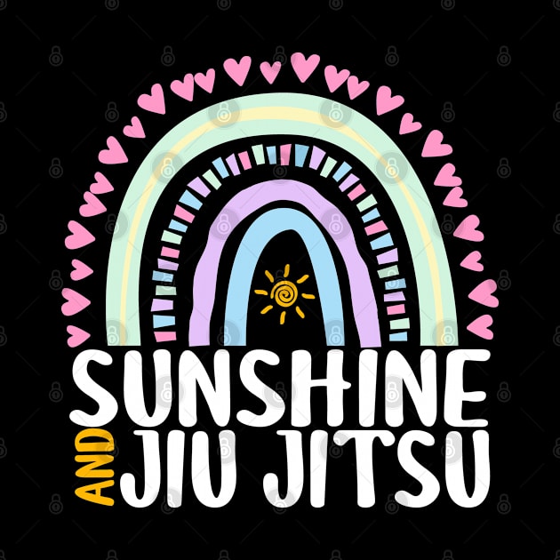 Sunshine and Jiu Jitsu Cute Rainbow Graphic for Womens Kids Girls by ChadPill