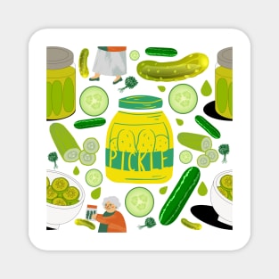 Pickle Lovers Pattern Magnet